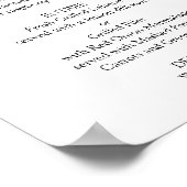 Zwart-wit elegant schrift trouwmenu poster (Hoek)