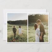 Zwart & Wit Elegant Script 2 Foto de datum opslaan Save The Date (Achterkant)