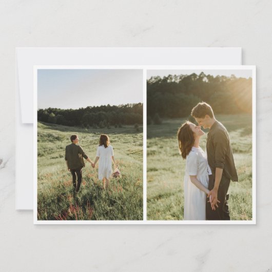 Zwart & Wit Elegant Script 2 Foto de datum opslaan Save The Date (Achterkant)