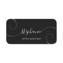 Zwart-wit Elegant Script Curly Job Title