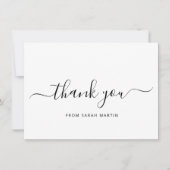 Zwart-wit elegant script Eenvoudig bedrijf Bedankkaart (Voorkant)