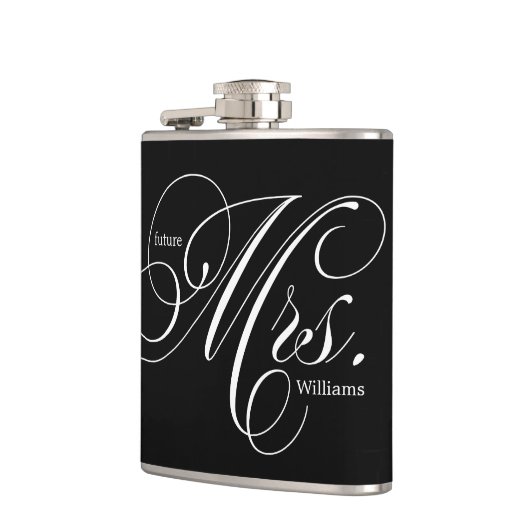 Zwart-wit Elegant Script Future Mrs. Heupfles (Links)