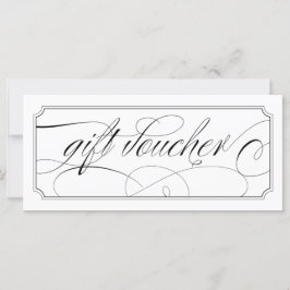 Zwart-wit Elegant Script Gift Vouchers