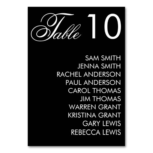 Zwart & Wit Elegant Script Huwelijksreceptie Kaart (Voorkant)