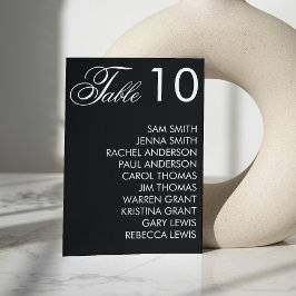Zwart & Wit Elegant Script Huwelijksreceptie Kaart