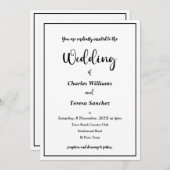 Zwart-wit elegant script kaart (Voorkant / Achterkant)