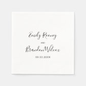 Zwart-wit elegant script Moderne bruiloft Servet (Voorkant)