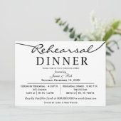 zwart-wit Elegant Script Rehearsal Dinner nodigt u Kaart (Staand voorkant)