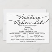 zwart-wit Elegant Script Rehearsal Dinner nodigt u Kaart (Voorkant)