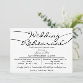 zwart-wit Elegant Script Rehearsal Dinner nodigt u Kaart (Staand voorkant)