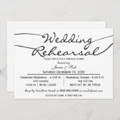 zwart-wit Elegant Script Rehearsal Dinner nodigt u Kaart (Voorkant / Achterkant)