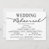 zwart-wit Elegant Script Rehearsal Dinner nodigt u Kaart (Voorkant)