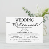 zwart-wit Elegant Script Rehearsal Dinner nodigt u Kaart (Staand voorkant)