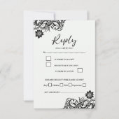 Zwart-wit Elegant Script RSVP (Voorkant)