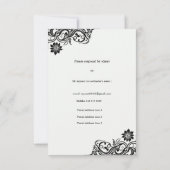 Zwart-wit Elegant Script RSVP (Achterkant)