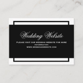 Zwart-wit Elegant Script Trouwwebsite Informatiekaartje