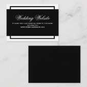 Zwart-wit Elegant Script Trouwwebsite Informatiekaartje (Voorkant / Achterkant)