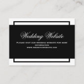 Zwart-wit Elegant Script Trouwwebsite Informatiekaartje (Voorkant)