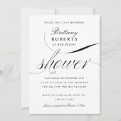 Zwart-wit Elegant Script-Vrijgezellenfeest Kaart (Voorkant)