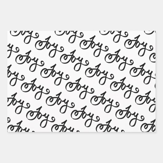 Zwart-wit elegant script vrolijk kerstfeest inpakpapier vel (Voorkant 3)