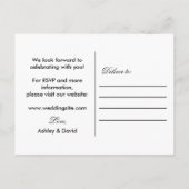 Zwart-wit Elegant Script Wedding Briefkaart (Achterkant)