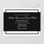 Zwart-wit Elegant Script Wedding Briefkaart (Voorkant)