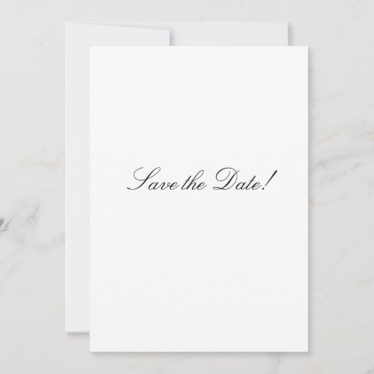 Zwart-wit Elegant Script Wedding Save The Date (Voorkant)