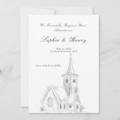 Zwart-wit Elegant Script Wedding Save The Date (Achterkant)