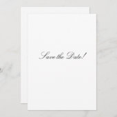 Zwart-wit Elegant Script Wedding Save The Date (Voorkant / Achterkant)