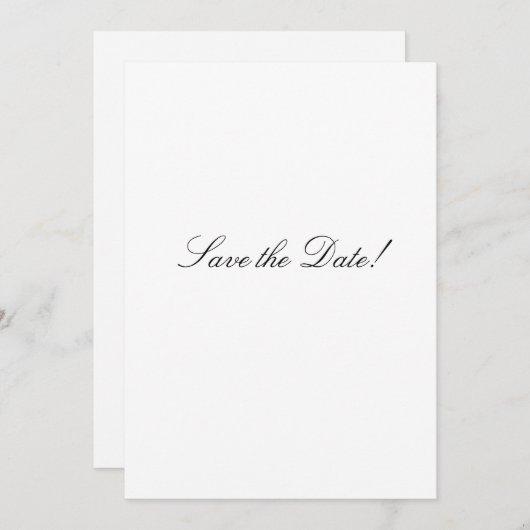 Zwart-wit Elegant Script Wedding Save The Date (Voorkant / Achterkant)