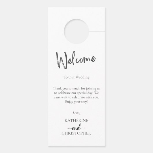 Zwart Wit Elegant Shhh Niet Storen Huwelijk Deurhanger (Achterkant)