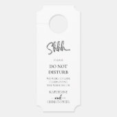 Zwart Wit Elegant Shhh Niet Storen Huwelijk Deurhanger (Voorkant)
