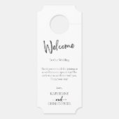 Zwart Wit Elegant Shhh Niet Storen Huwelijk Deurhanger (Achterkant)