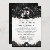 Zwart-wit elegant skeletten-samengevoegd-opnieuw u kaart (Voorkant / Achterkant)