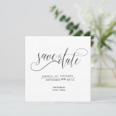 Zwart-wit Elegant Sla de datum op Save The Date (Staand voorkant)