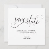 Zwart-wit Elegant Sla de datum op Save The Date (Voorkant)