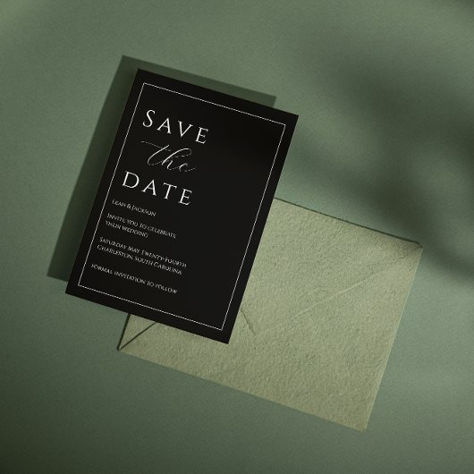Zwart-wit Elegant Sla de datum op Save The Date