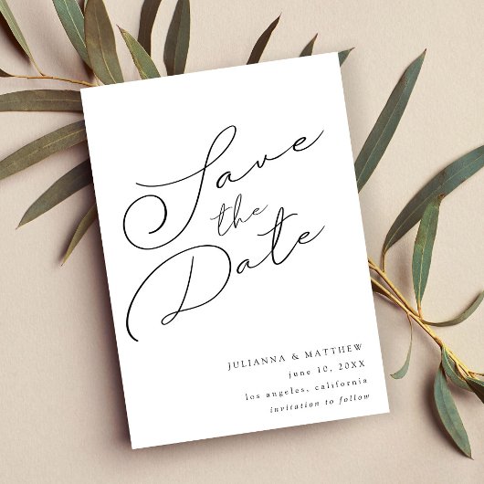 Zwart & Wit Elegant Sla de datum V2 op Save The Date