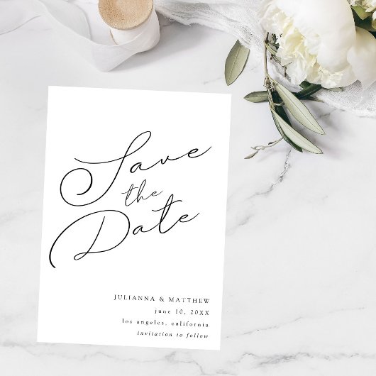 Zwart & Wit Elegant Sla de datum V2 op Save The Date