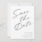 Zwart & Wit Elegant Sla de datum V4 op Save The Date (Voorkant)