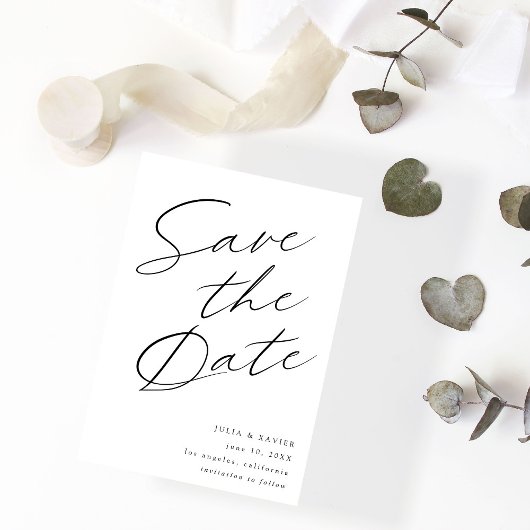 Zwart & Wit Elegant Sla de datum V4 op Save The Date