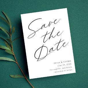 Zwart & Wit Elegant Sla de datum V4 op Save The Date