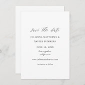 Zwart-wit elegant slaat de datum op save the date (Voorkant / Achterkant)