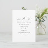 Zwart-wit elegant slaat de datum op save the date (Staand voorkant)