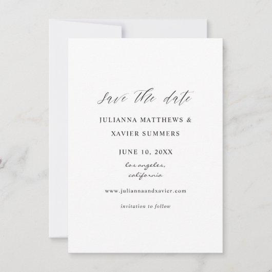 Zwart-wit elegant slaat de datum op save the date (Voorkant)