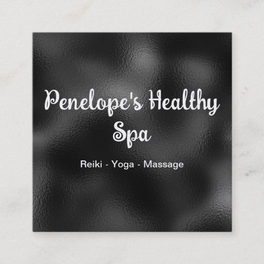 Zwart-wit Elegant Square Visitekaartje (Voorkant)