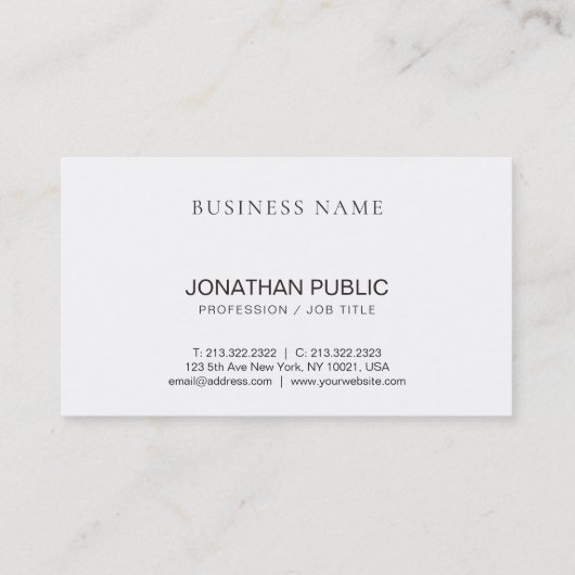 Zwart-wit elegant stijlvol design, modern visitekaartje (Achterkant)