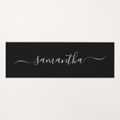 Zwart-wit Elegant Swash Handtekening Naam Yogamat (Voorkant (horizontaal))