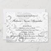 Zwart Wit Elegant Swirl Foto 2025 Afstuderen Kaart (Achterkant)