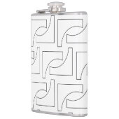 Zwart-wit Elegant Trendy geometrisch patroon Heupfles (Links)